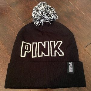 VS PINK black and white winter hat
